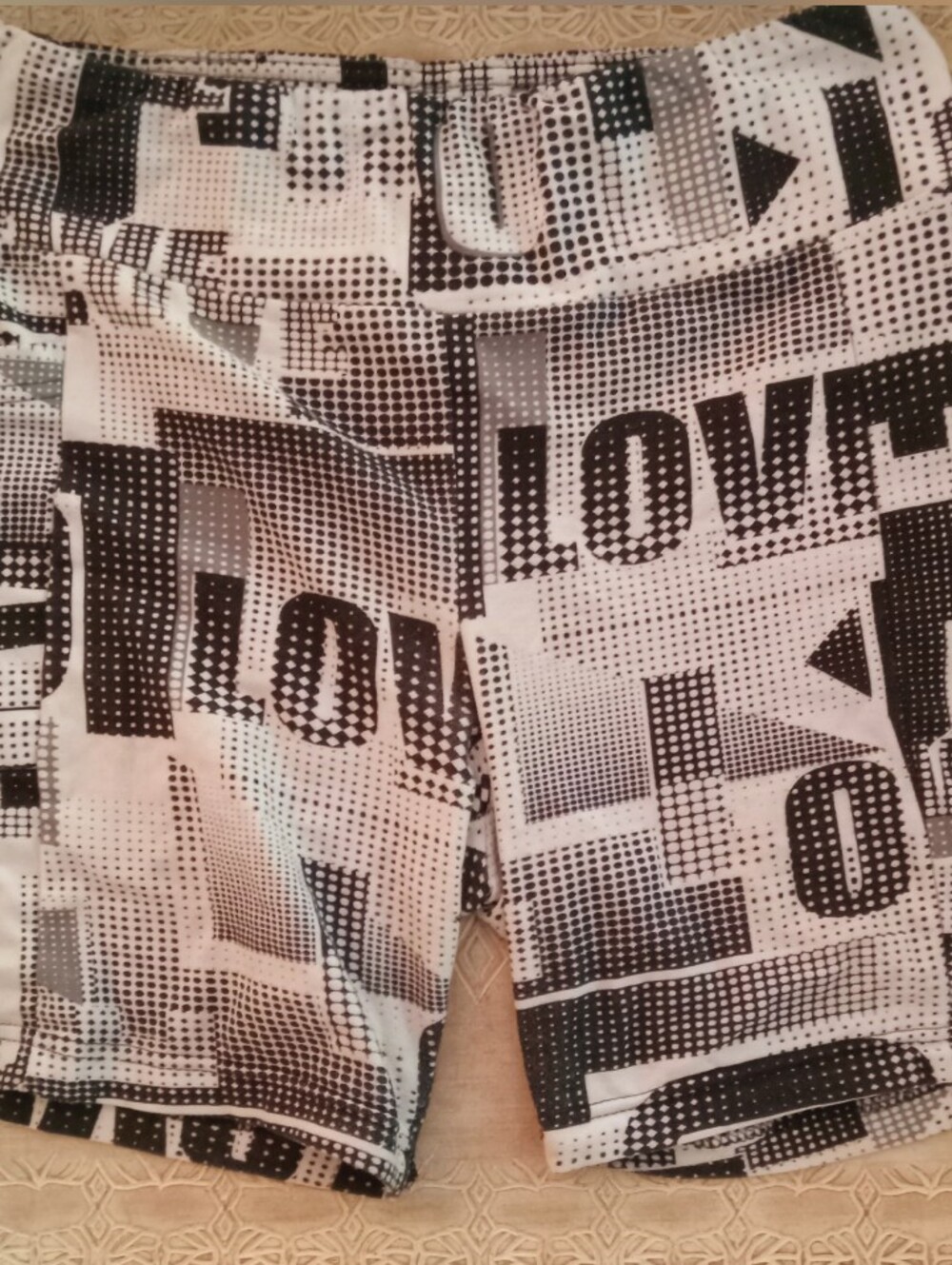 Graphic Black and White Shorts